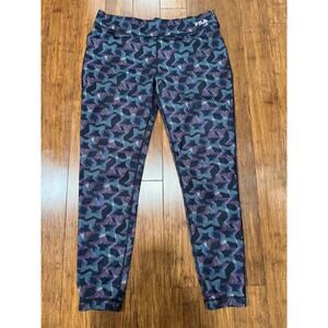 Fila Sport Women Printed Leggings Star Pattern Workout High Rise Athletic Large